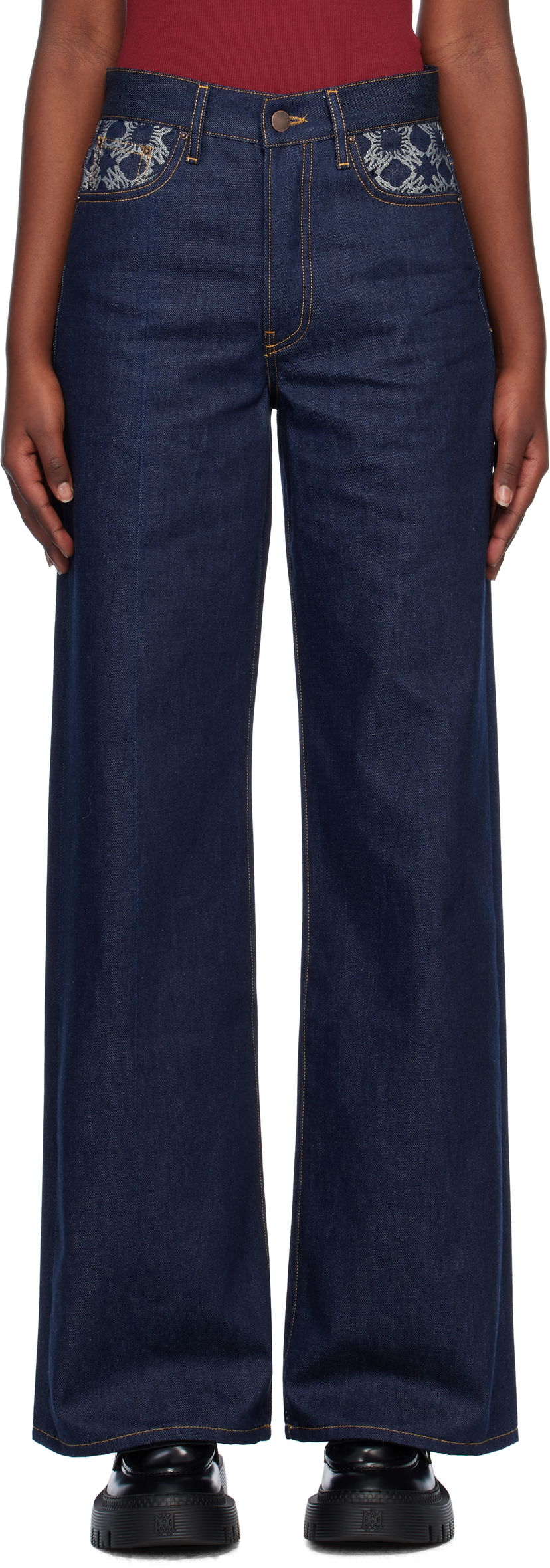 Jeans AMIRI 'MA' Quad High Rise Wide Leg Jeans Blå | AWDNGG1006