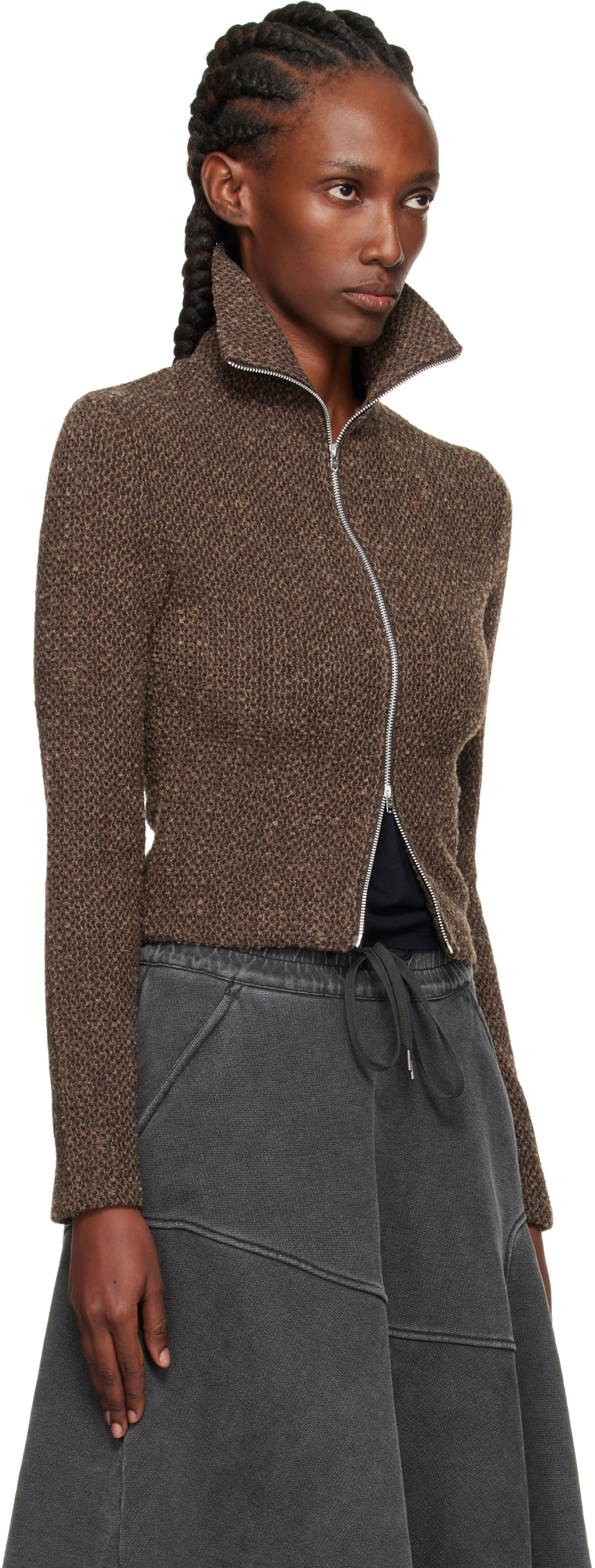 Jakke OUR LEGACY Our Legacy Slim Zip Long Sleeve Jacket Brun | W4256SB, 1
