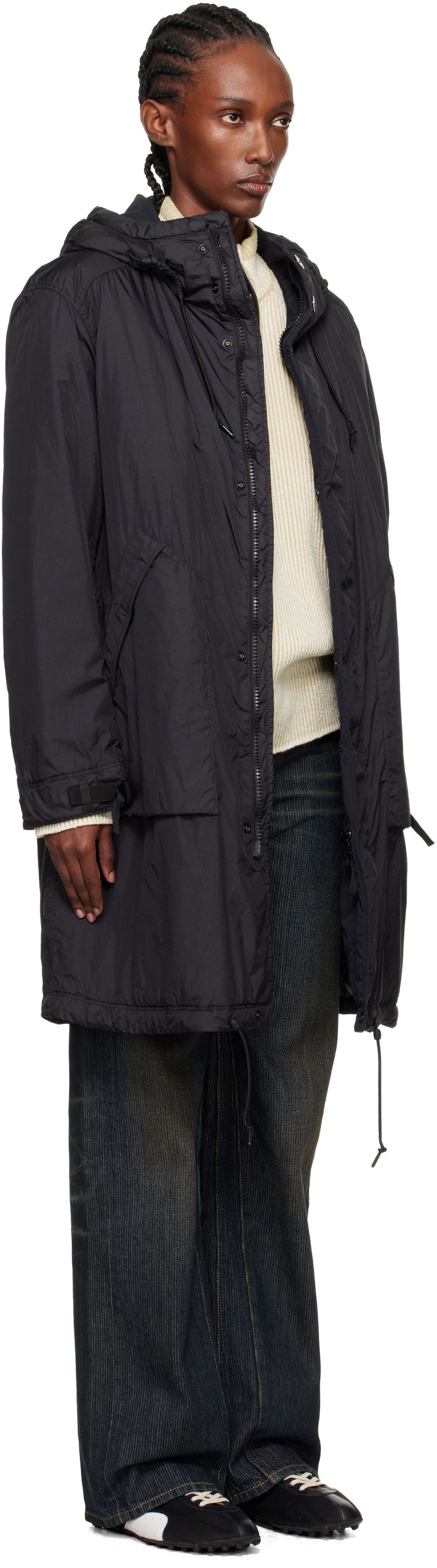 Frakker Stone Island Crinkled Reps NY Coat Sort | K2S15 7100003 S0A23, 1