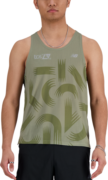 Tanktop New Balance London Edition Printed Athletics Run Singlet Grøn | mt41297d-dek, 0