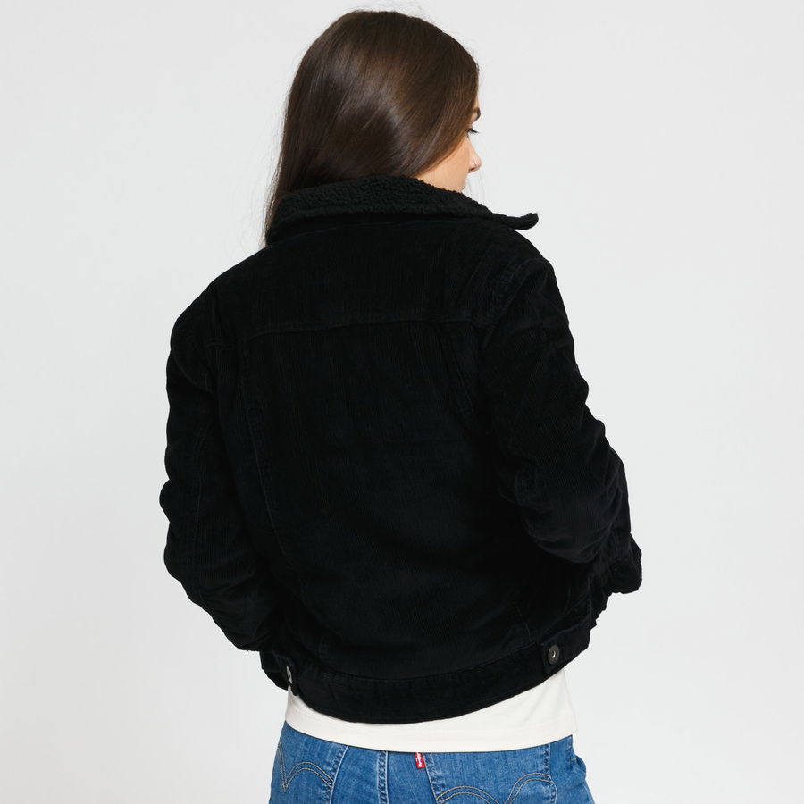 Jakke Urban Classics Ladies Sherpa Corduroy Jacket Sort | TB1859 black, 1