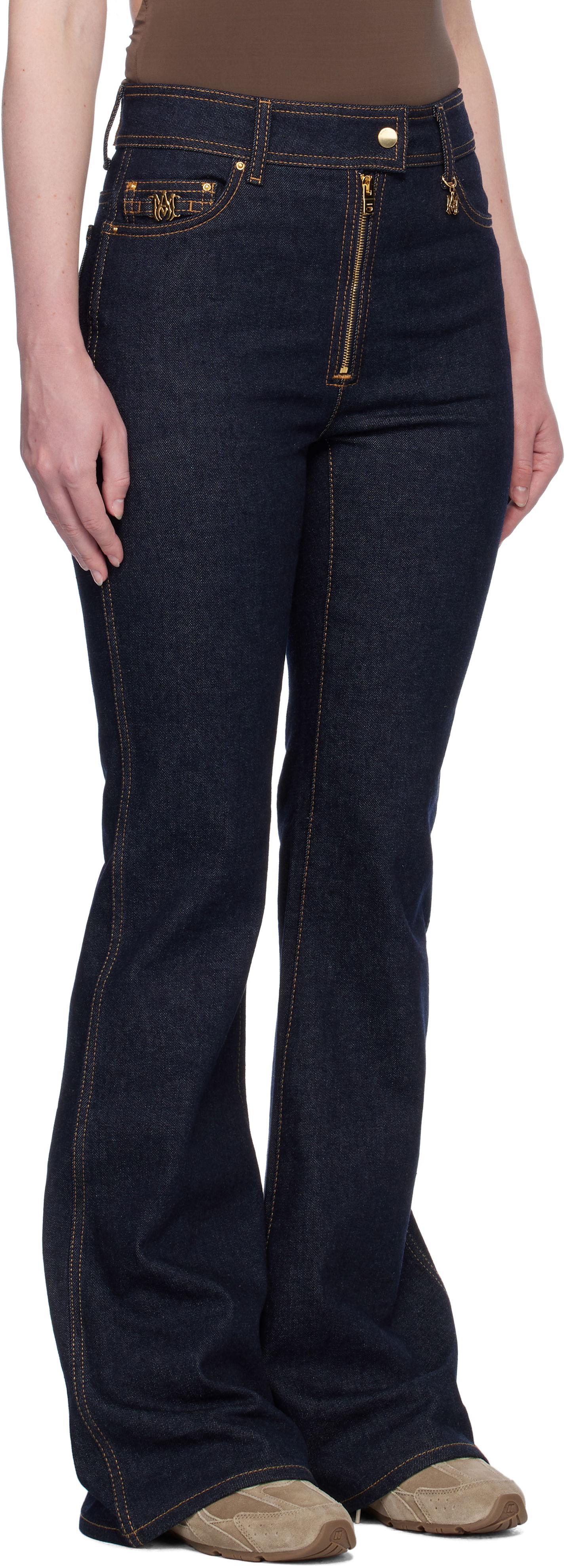 Jeans AMIRI AMIRI Zip Up Flare Jeans Blå | AWDNFR1016, 1