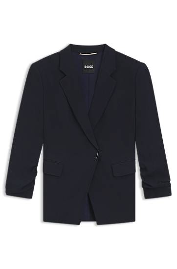 Jakke BOSS Slim-Fit Blazer with Press-Stud Closure Mørkeblå | 50542005