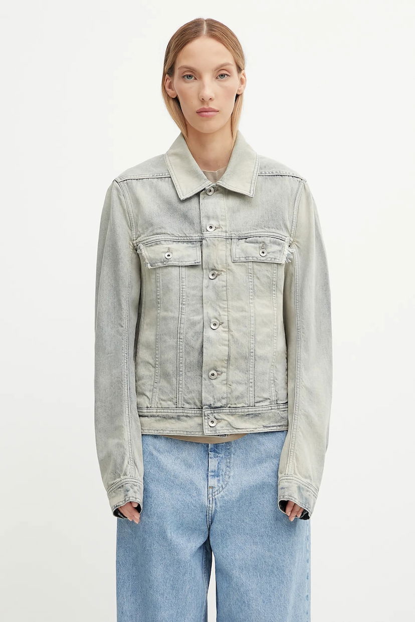 Jakke Rick Owens Rick Owens DRKSHDW Trucker Worker Denim Jacket Blå | DS02E7701.DMP