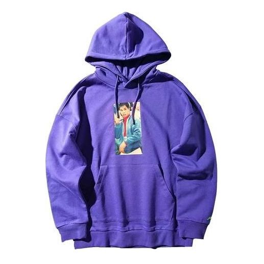 Sweatshirt Li-Ning Li-Ning Character Casual Hoodie Lilla | AWDNB63-3