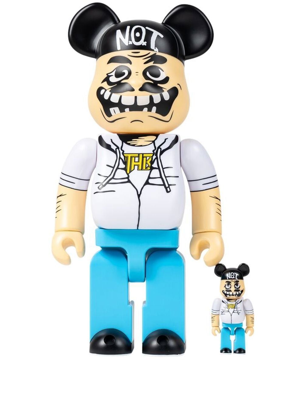 Collectible Medicom Toy Anthrax "Notman" BE@RBRICK 100% and 400% figure set - White Turkis | MEDI010019525271, 0