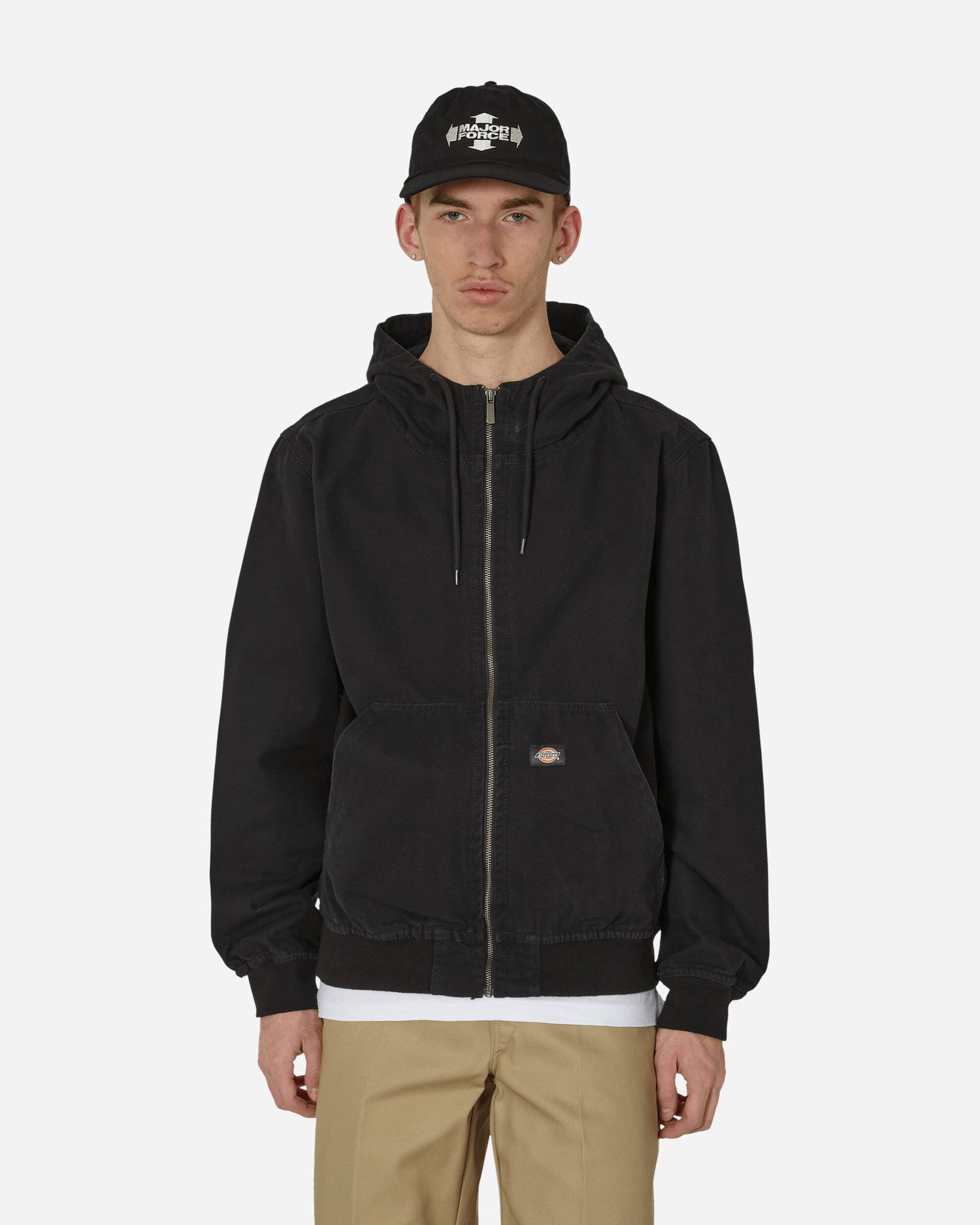 Jakke Dickies Duck Canvas Hooded Unlined Jacket Black Sort | DK0A4YQL C401, 0