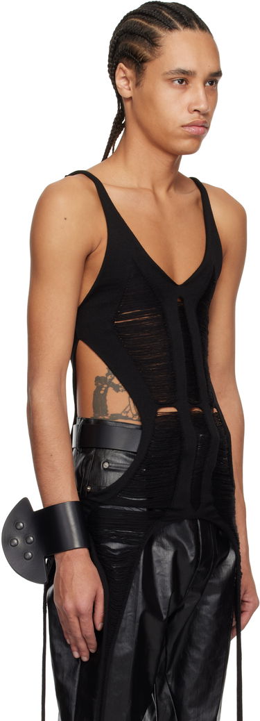 Tanktop Rick Owens Rick Owens Hollywood Cutout Bodysuit Tank Top Sort | RR01E5675 KGRIDM, 1