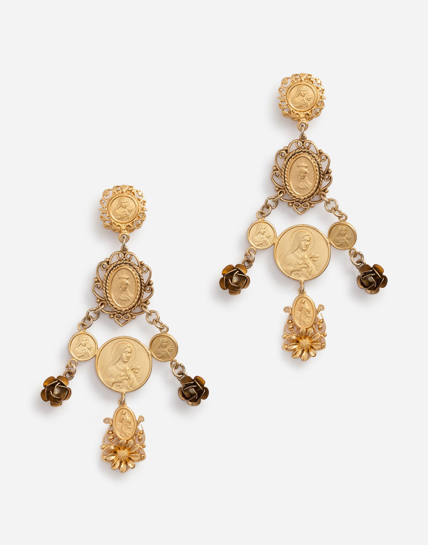 Øreringe Dolce & Gabbana Dolce & Gabbana Gold Metal Sacred Heart Drop Earrings Metalisk | WEG6M2W0001ZOO00, 0