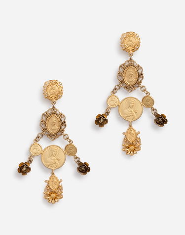 Øreringe Dolce & Gabbana Dolce & Gabbana Gold Metal Sacred Heart Drop Earrings Metalisk | WEG6M2W0001ZOO00, 0