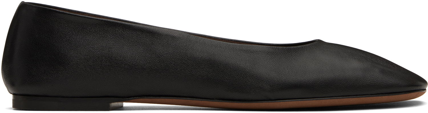Tøj The Row The Row Square Ballerina Flats Sort | F1598-SL3, 0