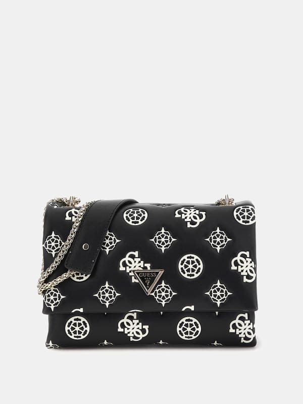 Håndtaske GUESS Deesa Peony 4G Logo Crossbody Bag Sort | HWPG9314210