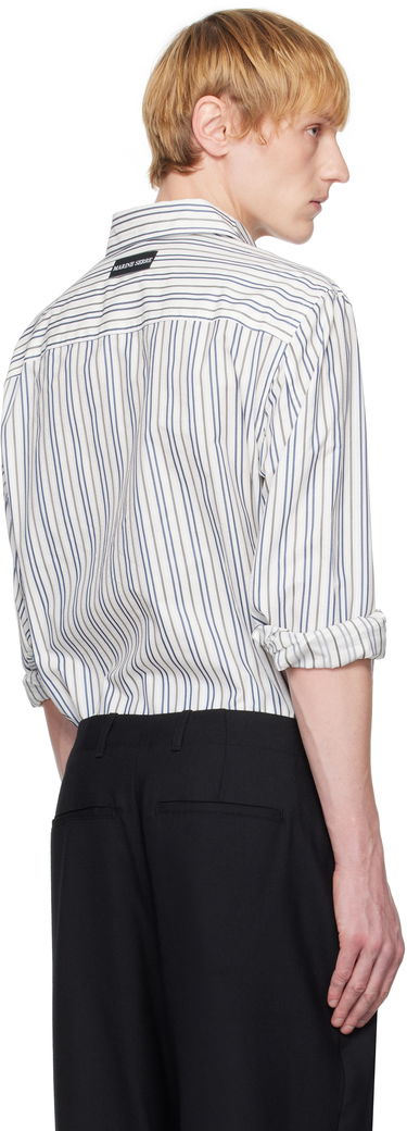 Skjorte Marine Serre Serre Regenerated Striped Poplin Button Up Shirt Hvid | MSI037A DWOV0060, 2
