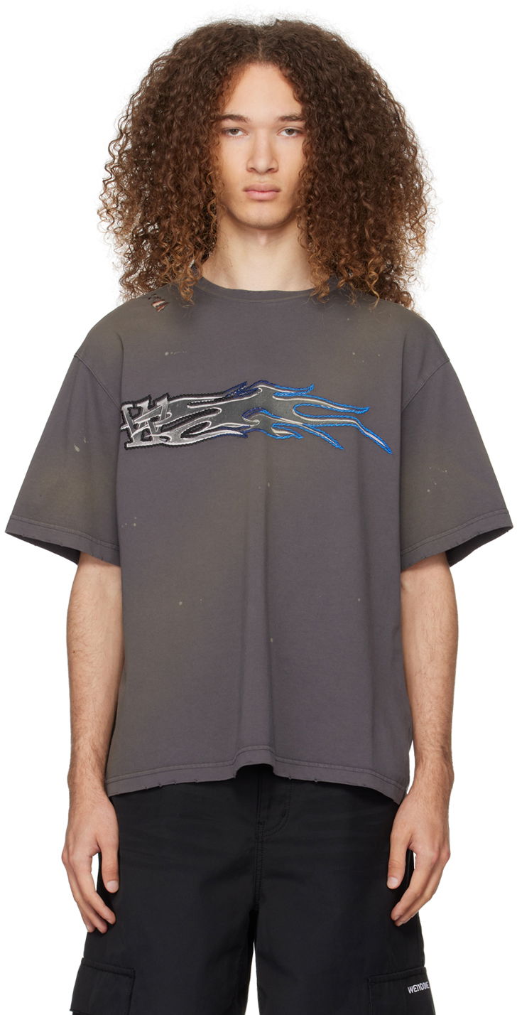 T-shirt We11done Printed T-Shirt Grå | WD-TT0-24-751-U-CH