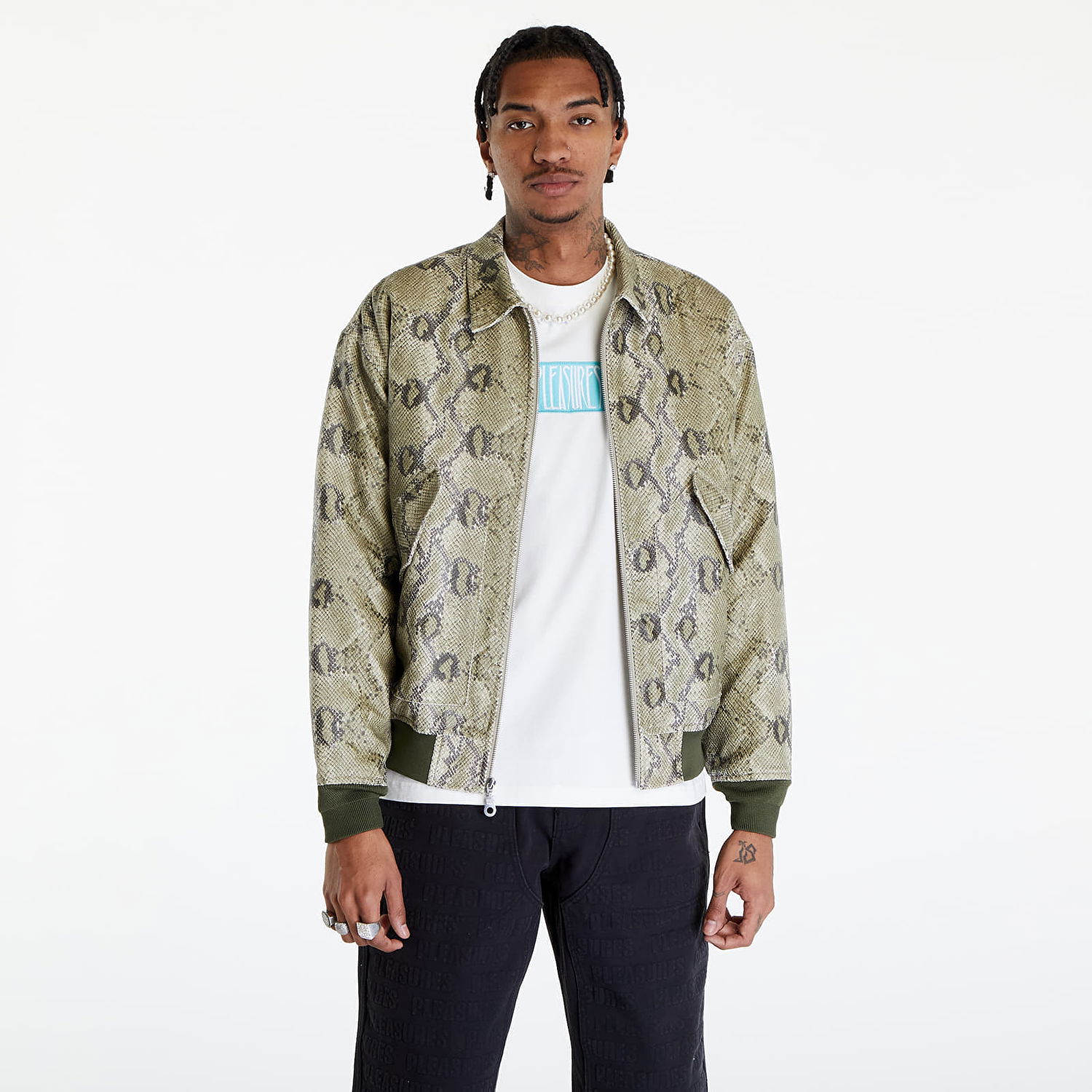 Jakke Pleasures Rattle Flight Jacket Grøn | P24SP013 GREEN, 0