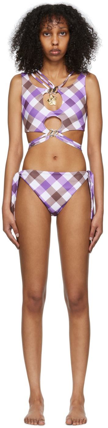 Badetøj Chopova Lowena Exclusive White Alley Bikini Swimsuit Lilla | 9117-9118