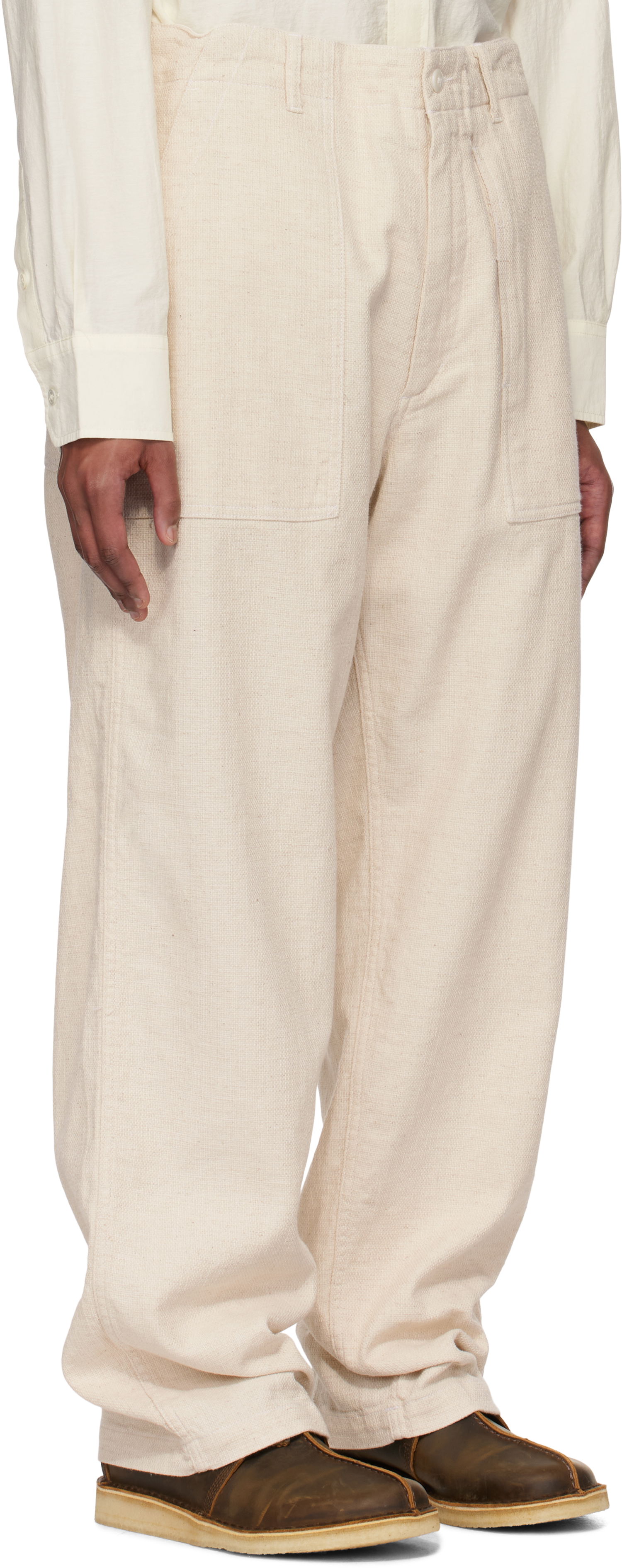 Bukser Engineered Garments Engineered Garments Fatigue Trousers Beige | 25S1F004, 1