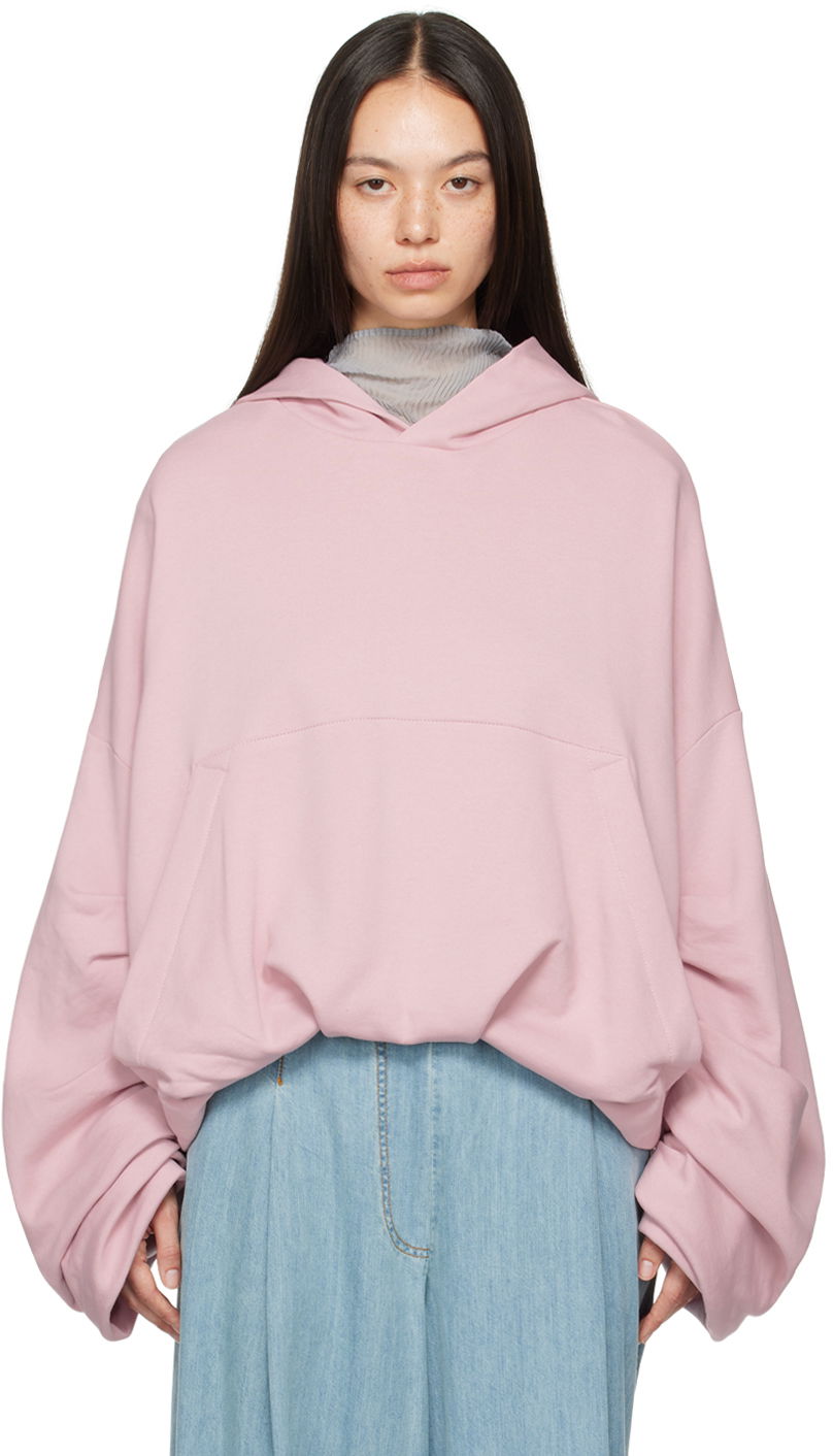 Sweatshirt Dries Van Noten Pink Draped Hoodie Lyserød | 242-011155-9610, 0