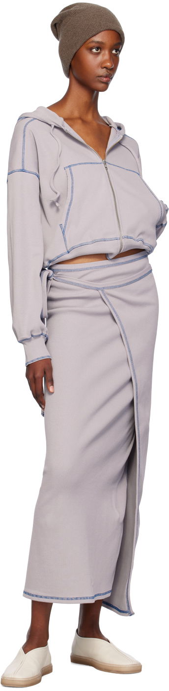 Nederdel Baserange Wrap Maxi Skirt Grå | SKGW-CH-WI24, 3