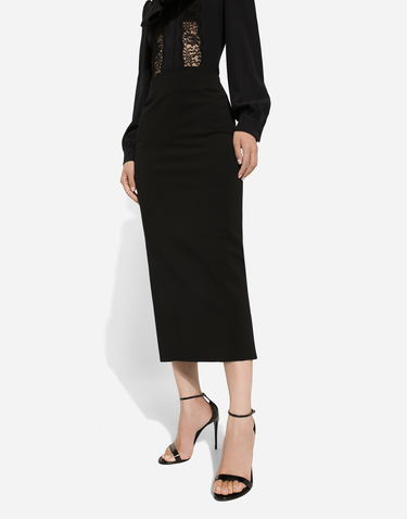 Nederdel Dolce & Gabbana Straight-Cut Midi Skirt Sort | F4CQBTFUGKFN0000, 3