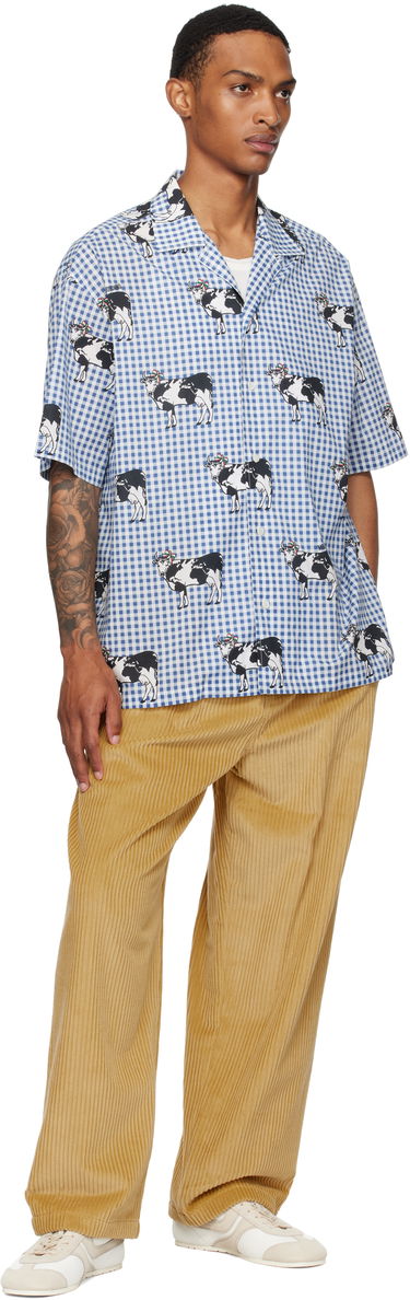 Skjorte Moschino Moschino Archive Cow Gingham Print Shirt Blå | 252ZZV021352541293, 3