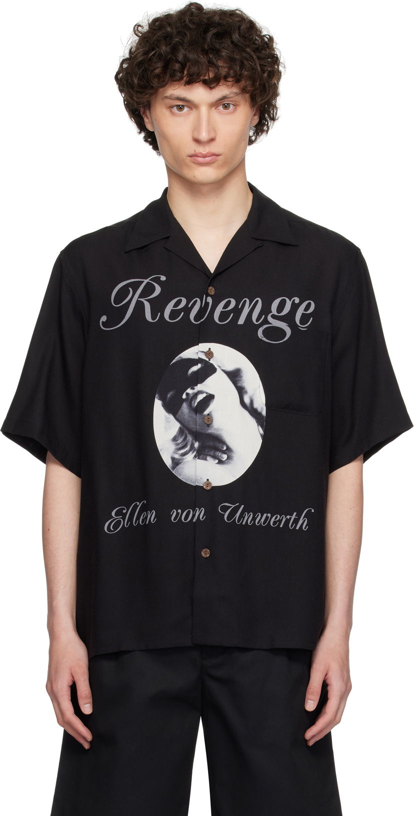 Skjorte WACKO MARIA WACKO MARIA 'Ellen Von Unwerth' Resort Shirt Sort | EVU-WM-HI01