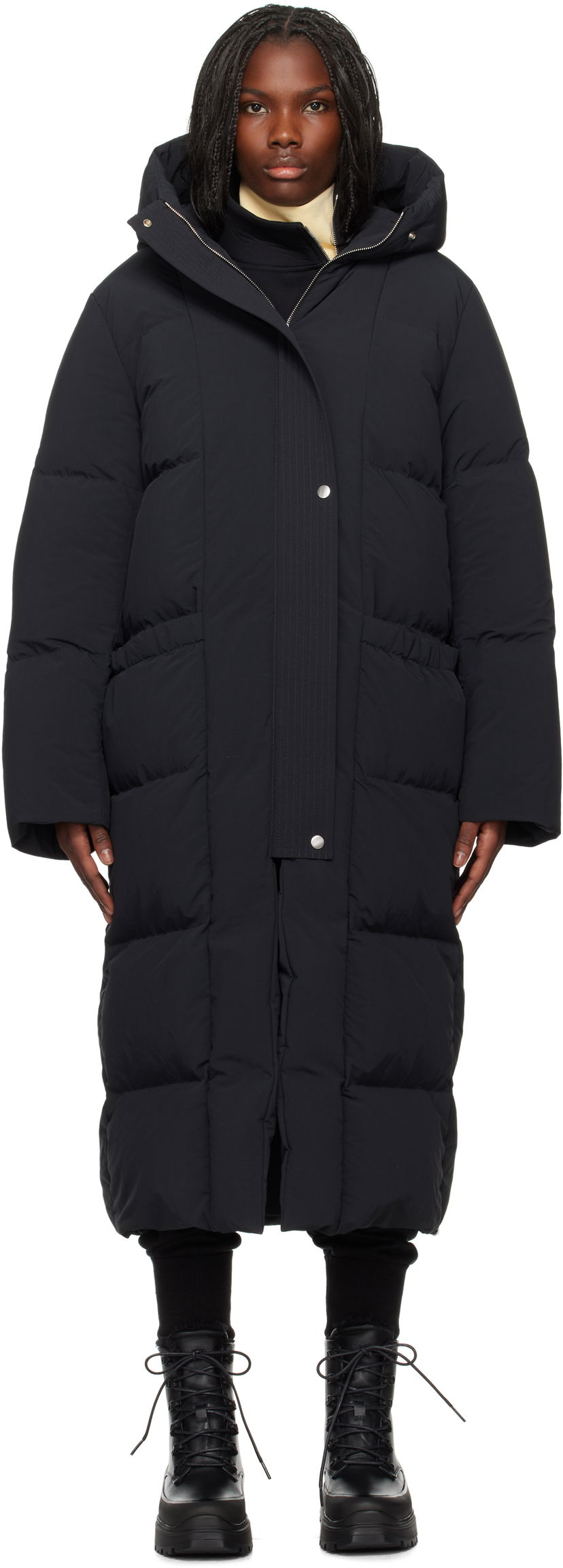 Puffer jakke Jil Sander Quilted Down Coat Sort | J40AF0125_J70008