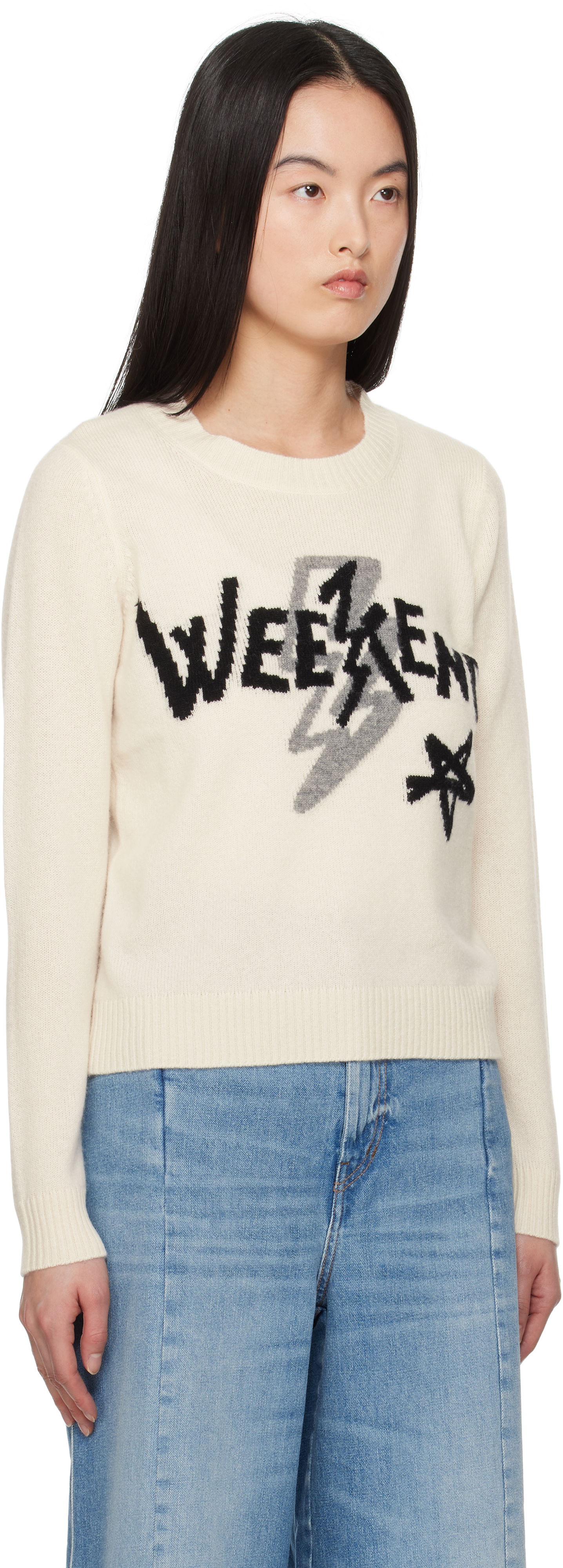 Sweater Max Mara Weekend Max Mara Kansas Graphic Print Sweater Hvid | 2515361011600, 1
