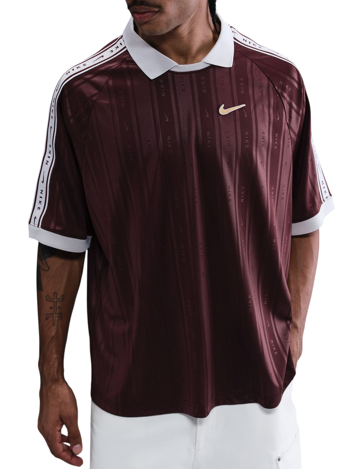 Polo skjorte Nike Sportwear Vertical Stripe Polo Shirt with Taped Sleeves Bourgogne | ih4292-652, 0
