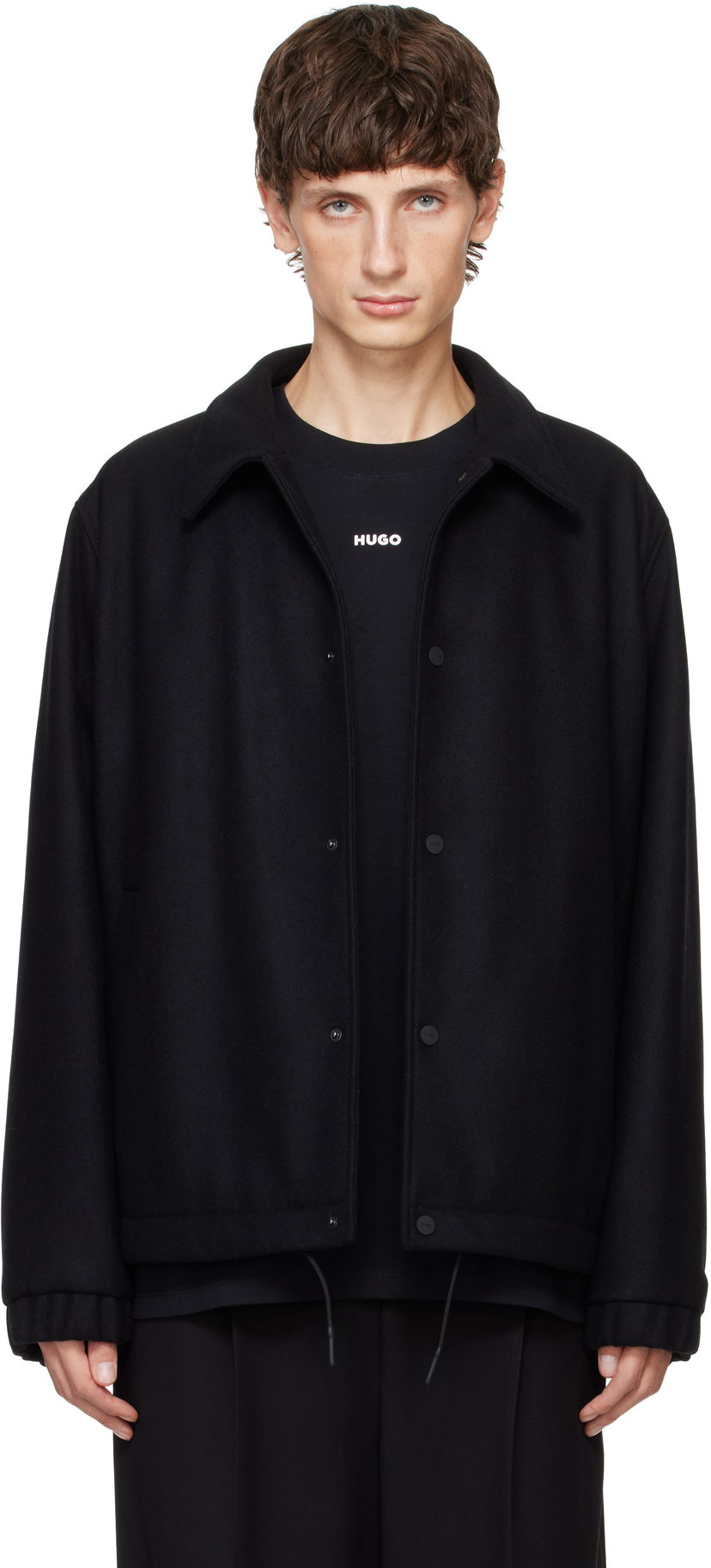 Jakke BOSS Wool Coach Jacket Sort | 50530760