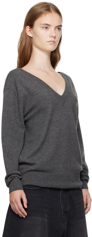 Sweater We11done Deep V-Neck Sweater Grå | WD-KT2-24-642-W-GY, 1