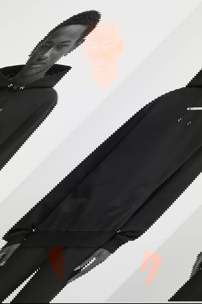Sweatshirt HELIOT EMIL Plain Cotton Hooded Sweatshirt Sort | PREAW25.M.08.077.BLK01, 0
