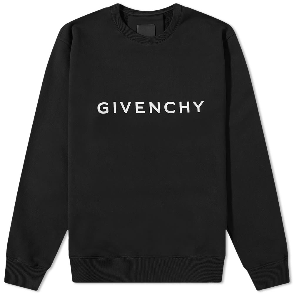Sweatshirt Givenchy Logo Crew Sweat Sort | BMJ0HA3YAC-001, 0