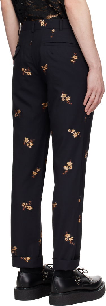 Bukser Comme des Garçons Comme des Garçons Homme Plus Floral Embroidered Cropped Trousers Sort | PO-P013-051, 2
