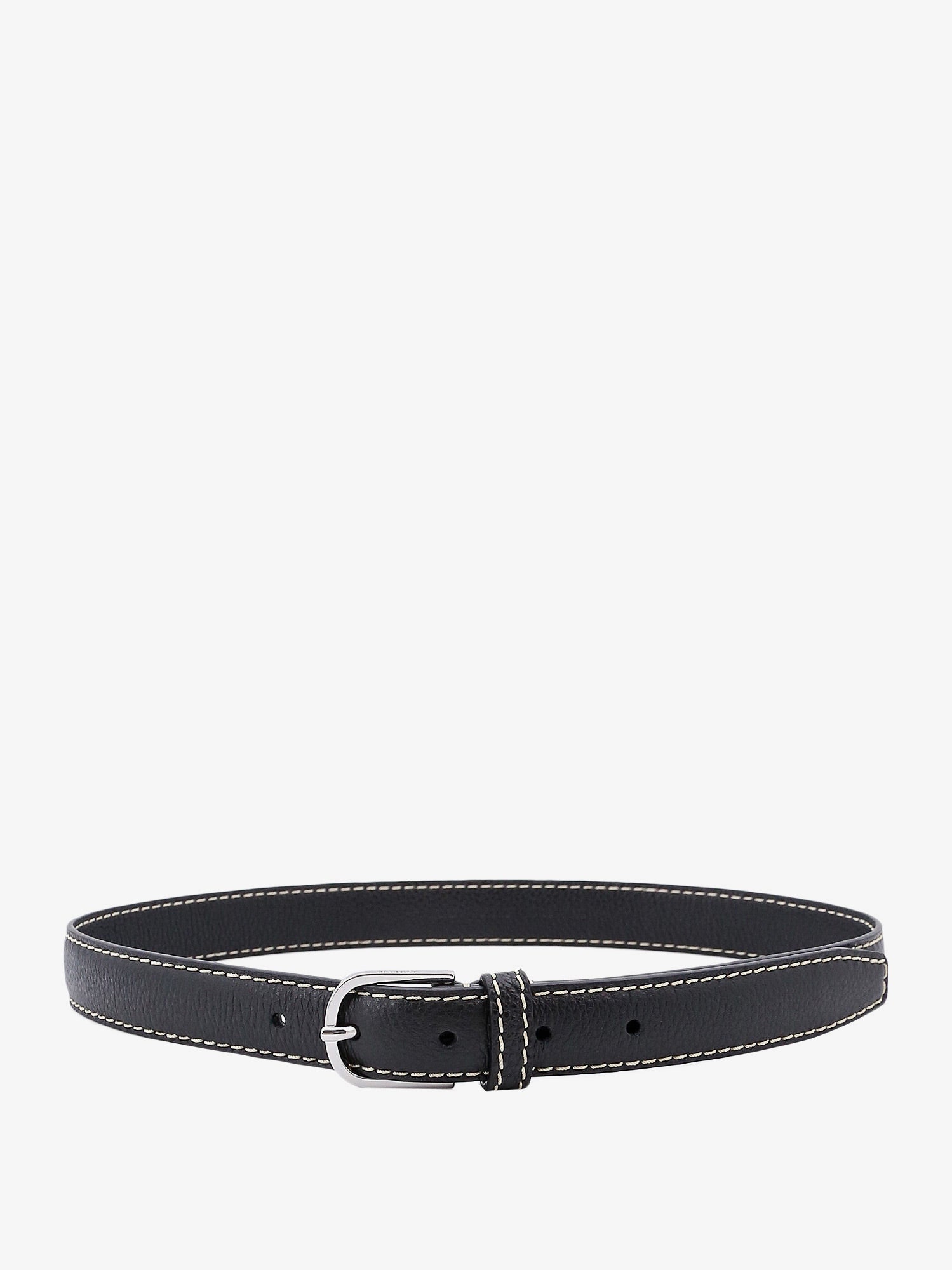 Bælter TOTEME Leather Belt With Contrast Stitching by Sort | 233812613200, 0