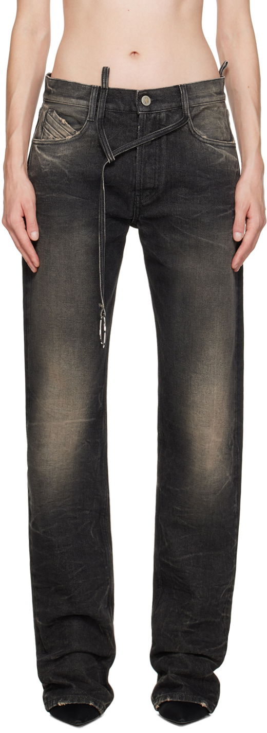 Jeans The Attico Attico Long Jeans Sort | 242WCP171 D075