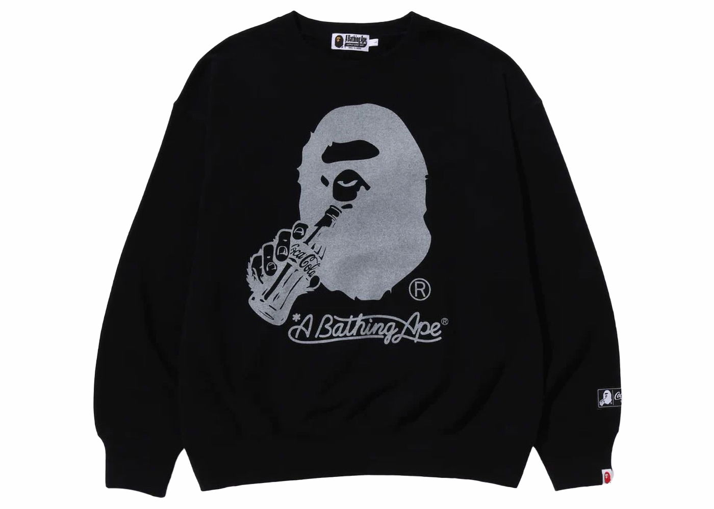 Sweatshirt BAPE BAPE x Coca-Cola Ape Head Crewneck Black Sort | 1J73-113-904, 0