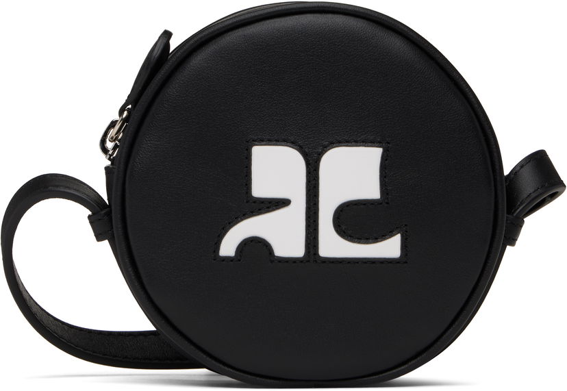 Skuldertaske Courrèges Courrèges Reedition Leather Circle Bag Sort | PERGSA066CR0065