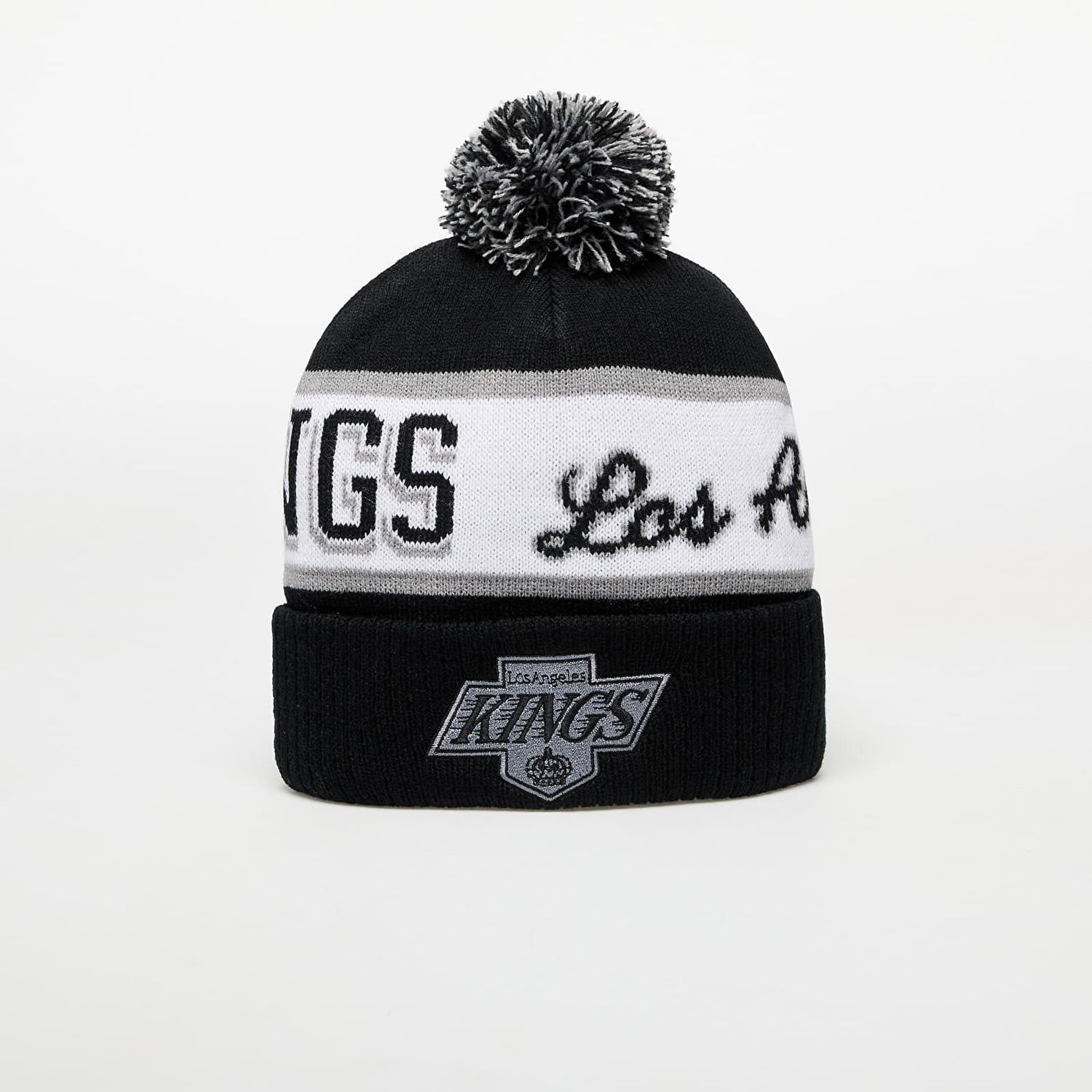 Beanie Mitchell & Ness Block Sweep Pom Knit Los Angeles Kings Beanie Sort | HK9722-LAKBLCK, 0