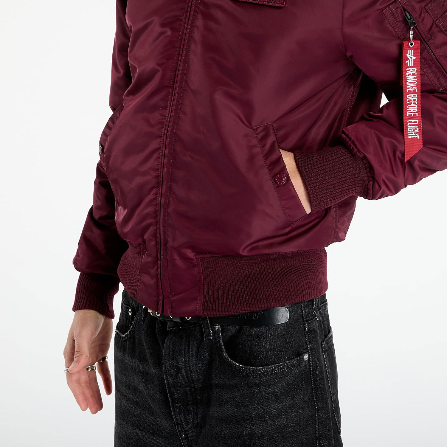Bomberjakke Alpha Industries Jacket MA-1 Zip Hood Backprint Bourgogne | 128113-608, 1