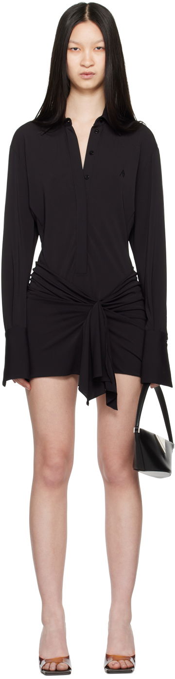 Kjole The Attico Attico Draped Mini Dress Sort | 248WCA306 A014