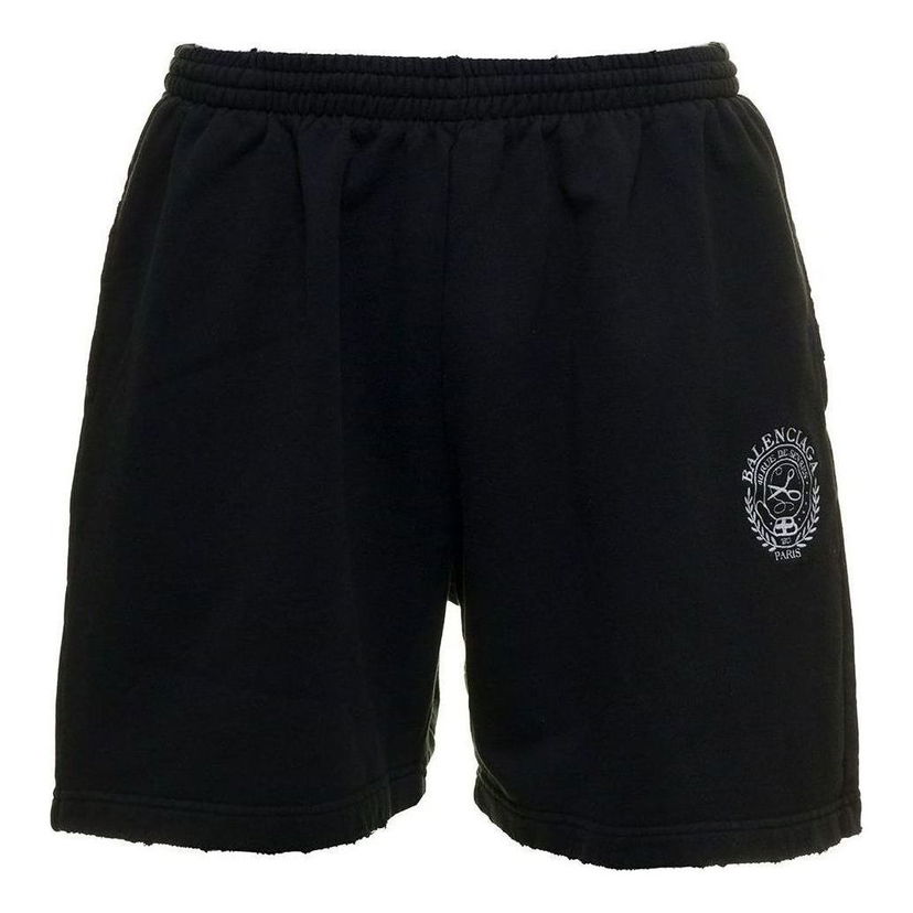 Shorts Balenciaga Logo Brushed Sweat Shorts Sort | 676137TMVA39034