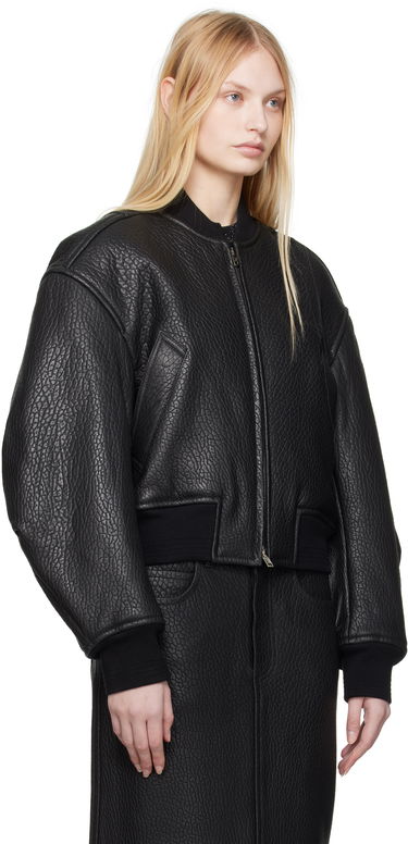 Bomberjakke Alexander Wang Alexander Wang Cropped Leather Bomber Jacket Sort | 1WC1252627, 1