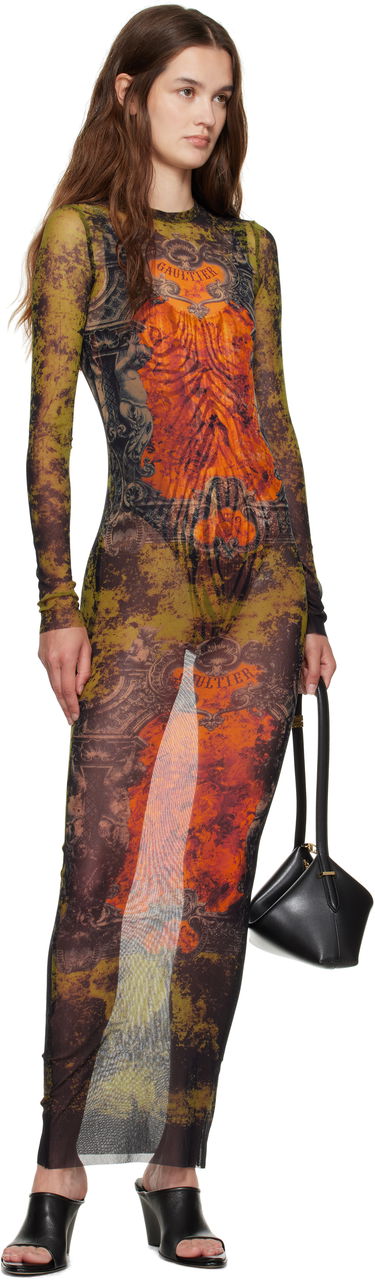 Kjole Jean Paul Gaultier Jean Paul Gaultier 'The Long Médaillon' Mesh Maxi Dress Flerfarvet | 25/03-W-DR023-M006P-004115, 3