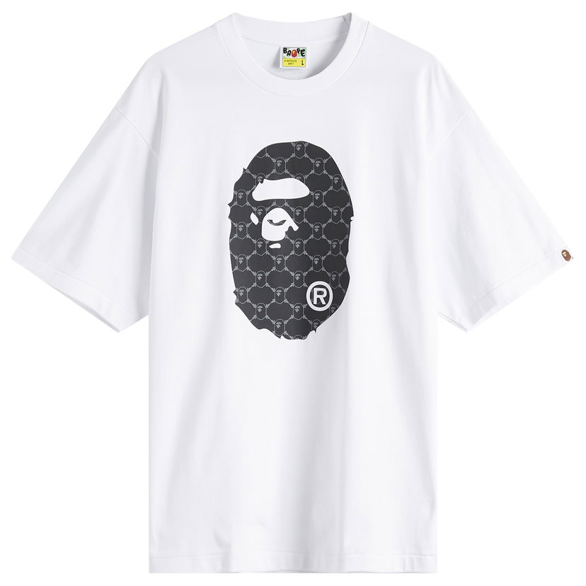 T-shirt BAPE A Bathing Ape Collegeonogram Ape Head Relaxed Fit T-Shirt, Size Large Hvid | 001TEL301334M-WHT