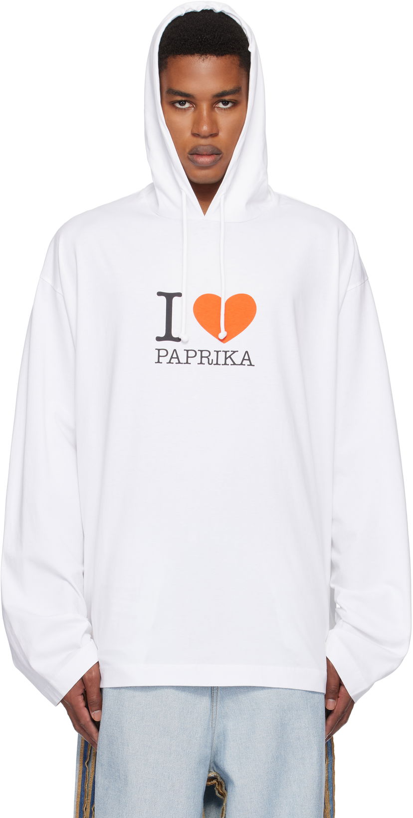 Sweatshirt VETEMENTS 'I Love Paprika' Print Hoodie Hvid | UA66HD860W