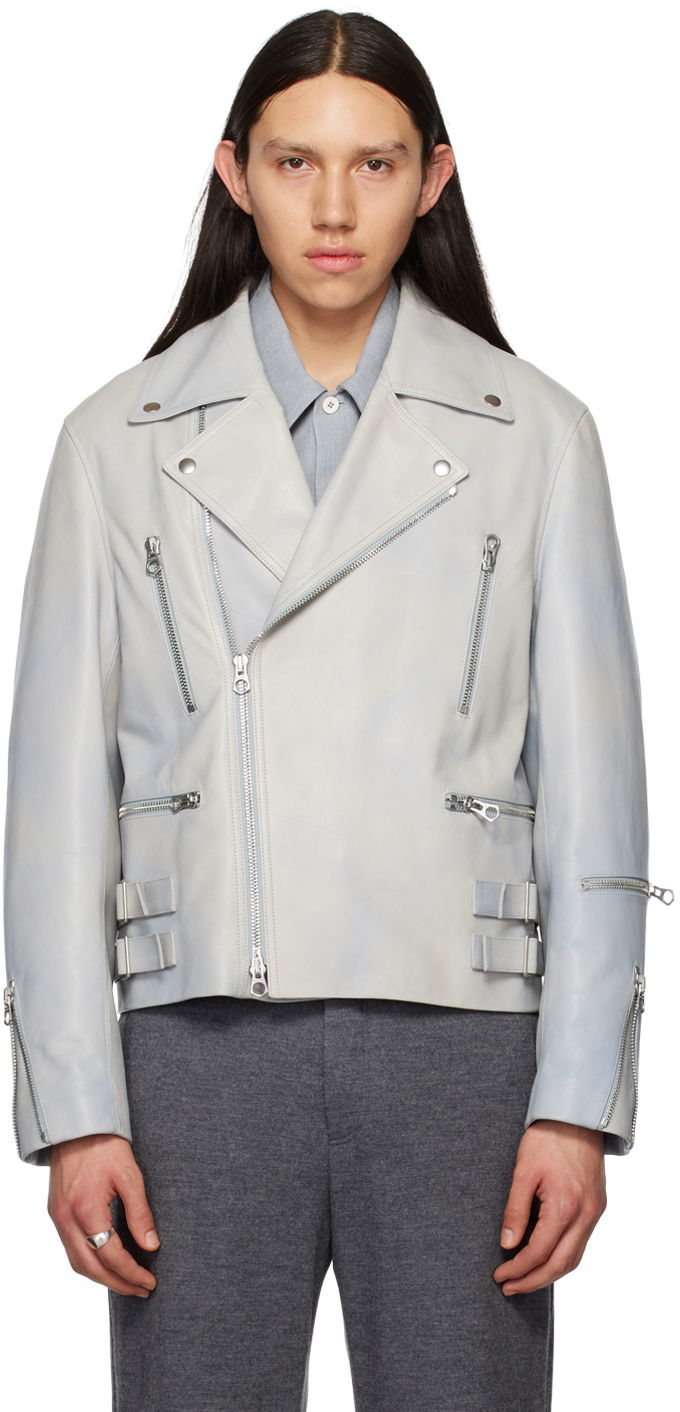 Jakke Jil Sander Jil Sander Eldorado Leather Jacket Grå | J22BN0122_J07036
