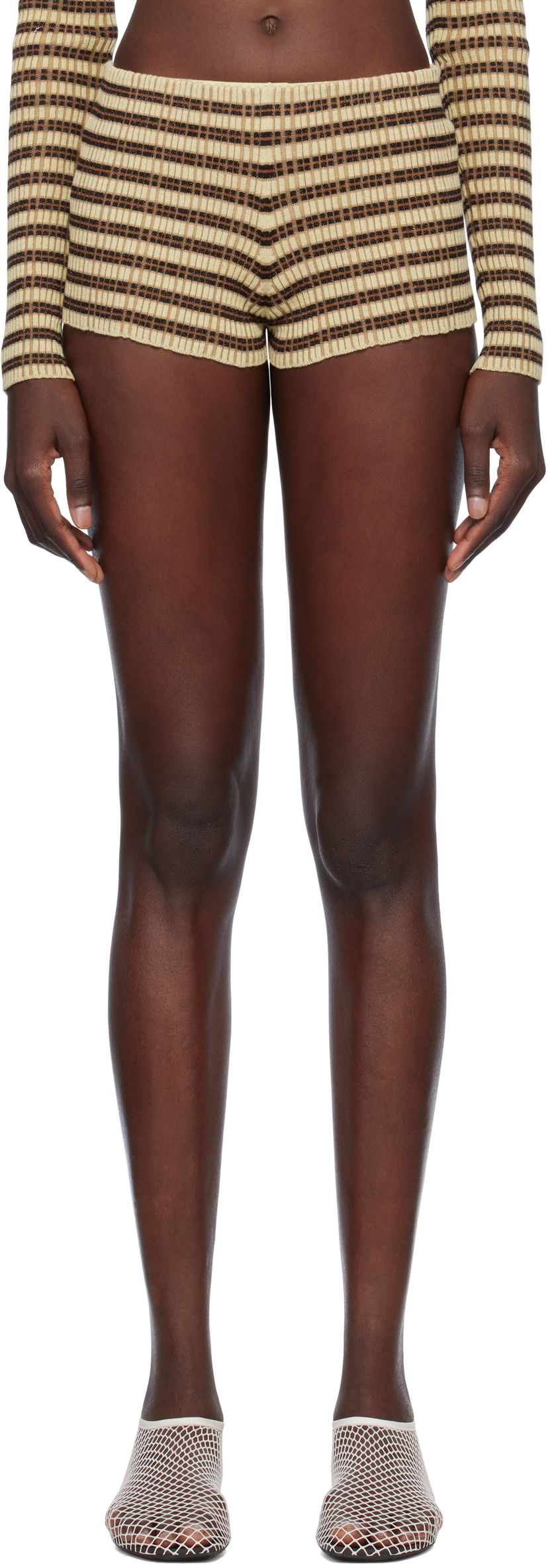 Shorts Nanushka Nanushka Ferra Knit Shorts Gul | NW25SSST24950