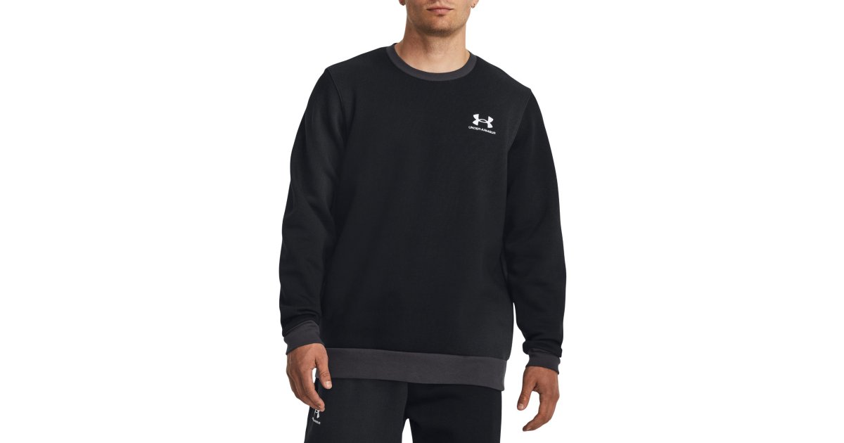 Sweatshirt Under Armour Essential Fleece Crewneck Sort | 1381213-001, 1