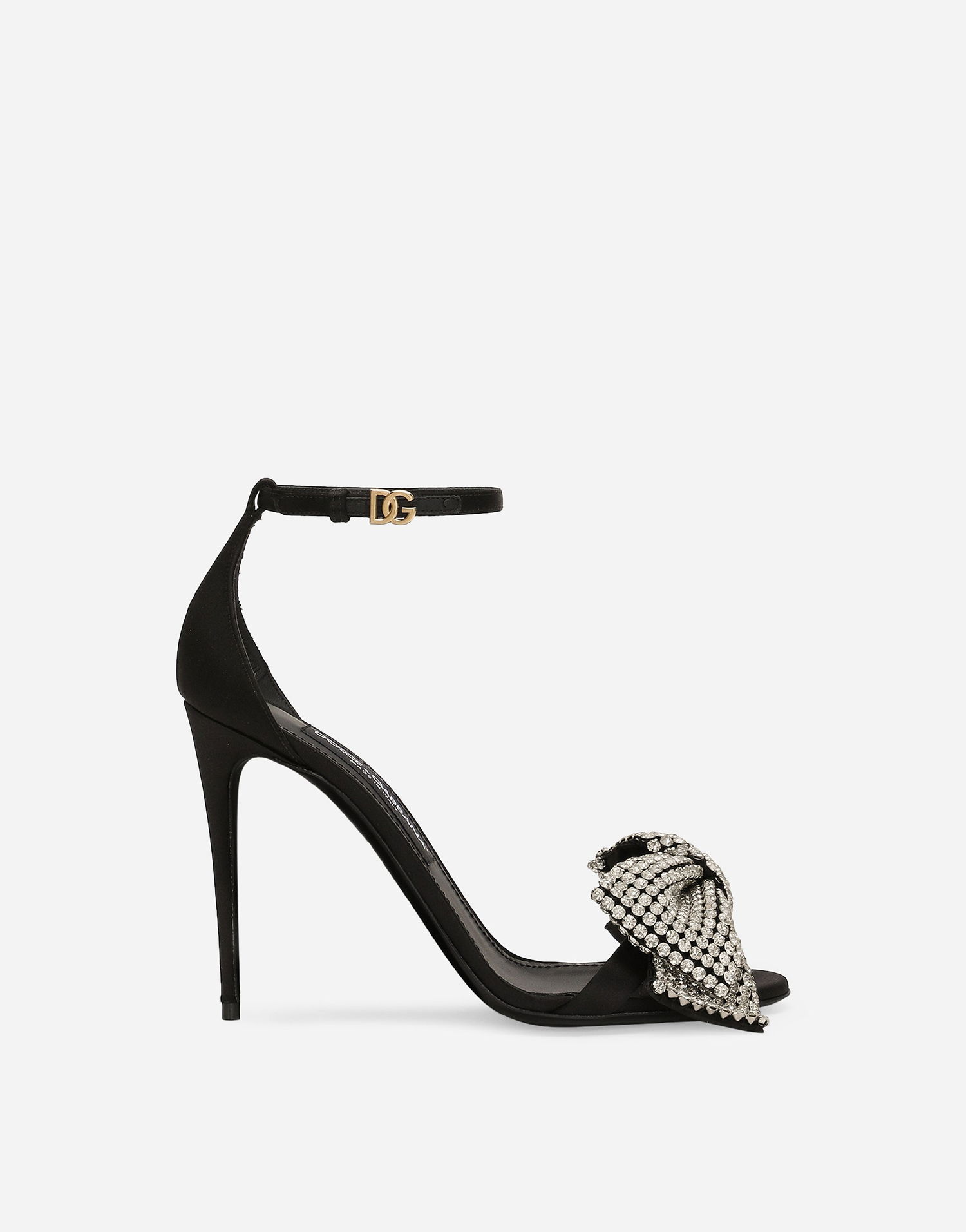 Sneakers og sko Dolce & Gabbana Satin Sandals With Rhinestone Embellishment Sort | CR1793A9S438S488, 0